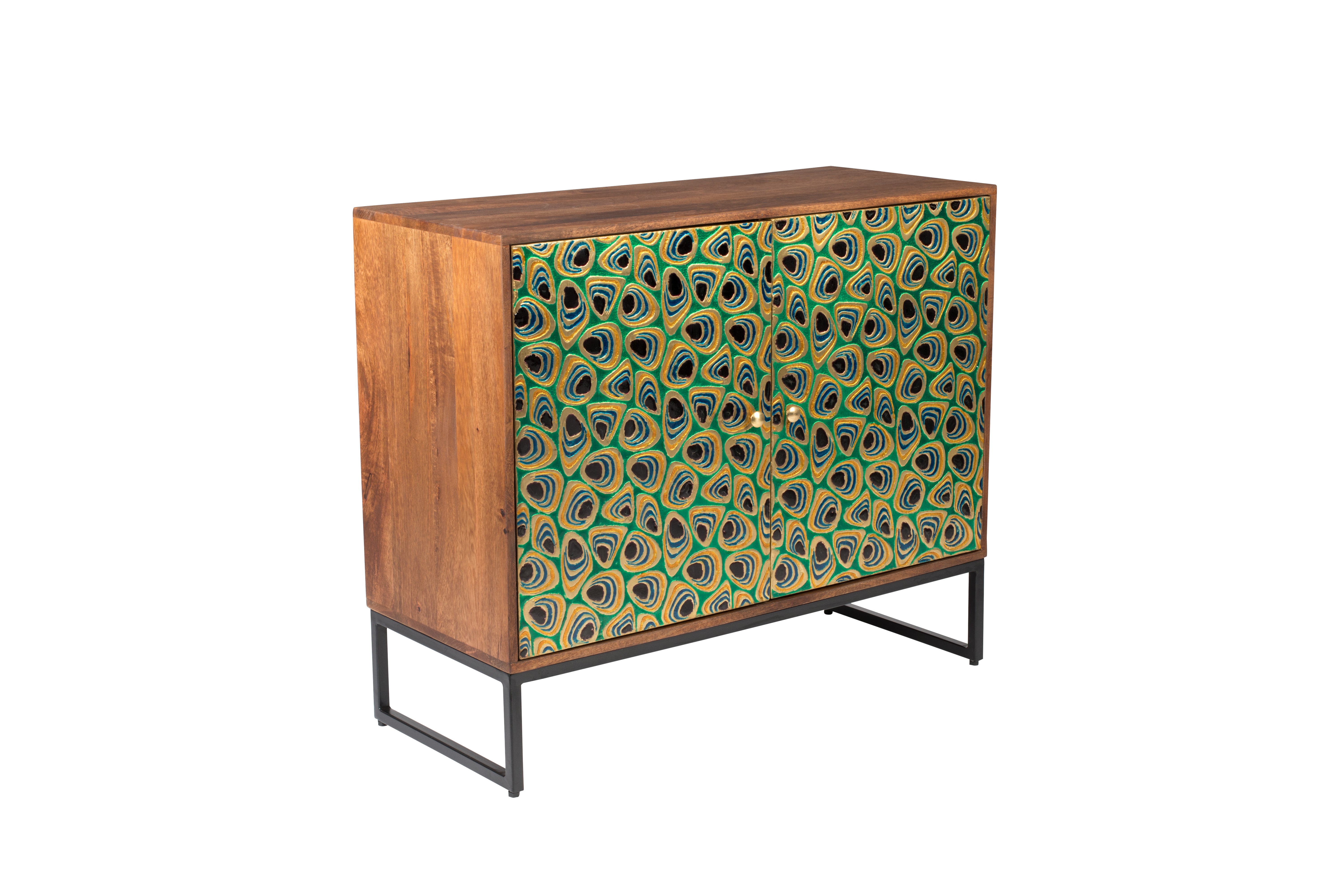 Dutchbone Meena Green Peacock Eyes Sideboard